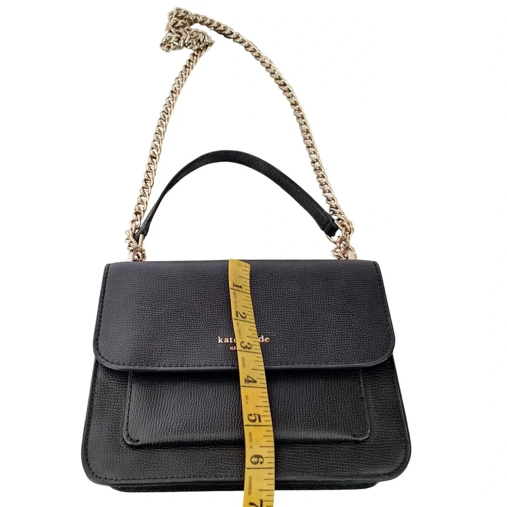 Kate Spade New York Carson Convertible Crossbody Shoulder Leather Bag Black